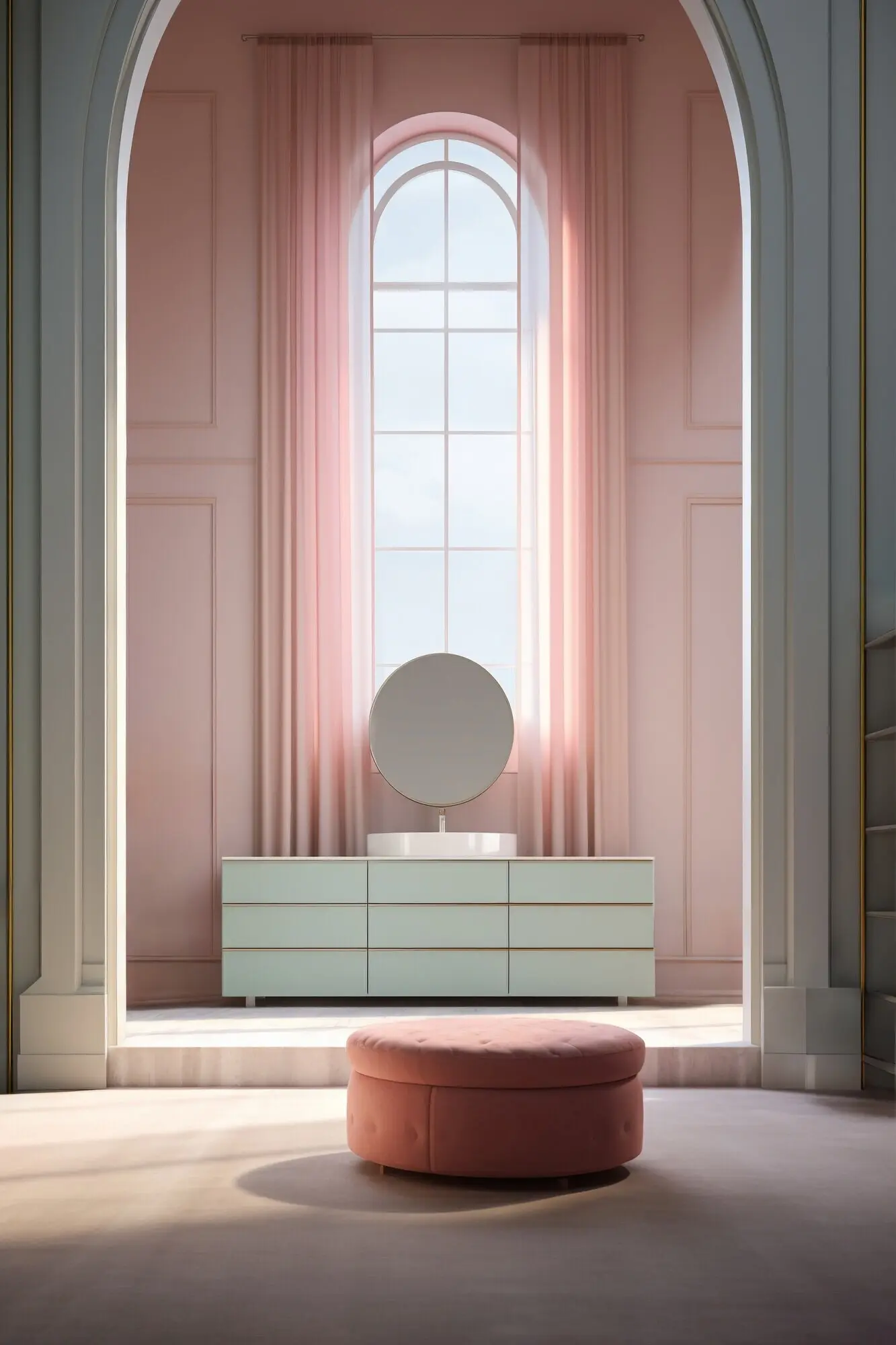 Darstellung eines eleganten neoklassizistischen Interieurs